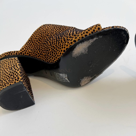 Alexander Wang Brown/Black Animal Print Suede Avery Block Heel Mules Size 38 - Picture 8 of 12